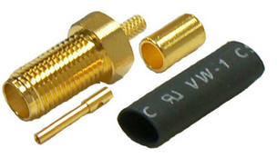 SMA gold plated female solder pin crimp connector jack for RG174/RG316